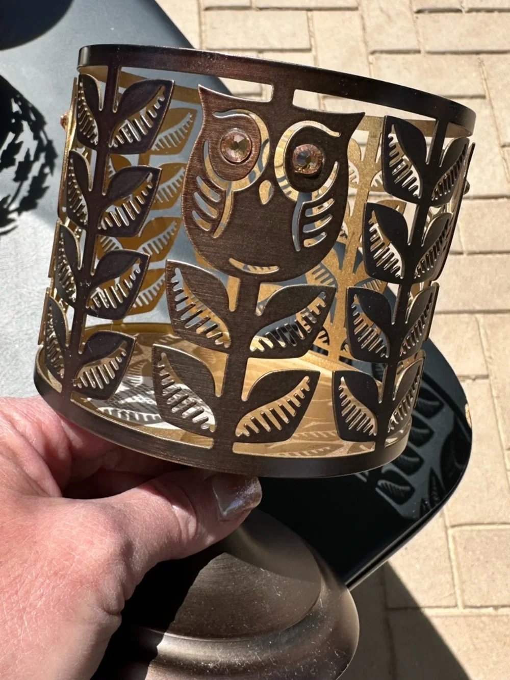 Bath & Body Works Black Owl Cutout Metal Candle Holder - Picture 4 of 5
